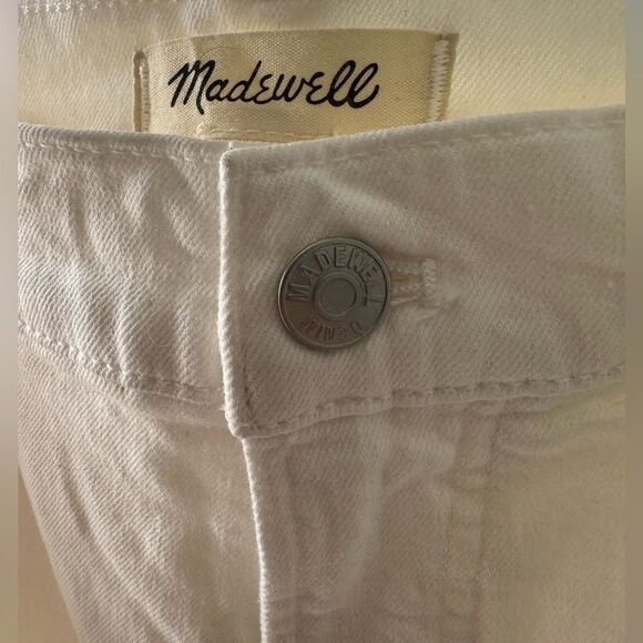 Madewell The Perfect Vintage Wide Leg Crop Tile White Size 33 - Picture 6 of 9